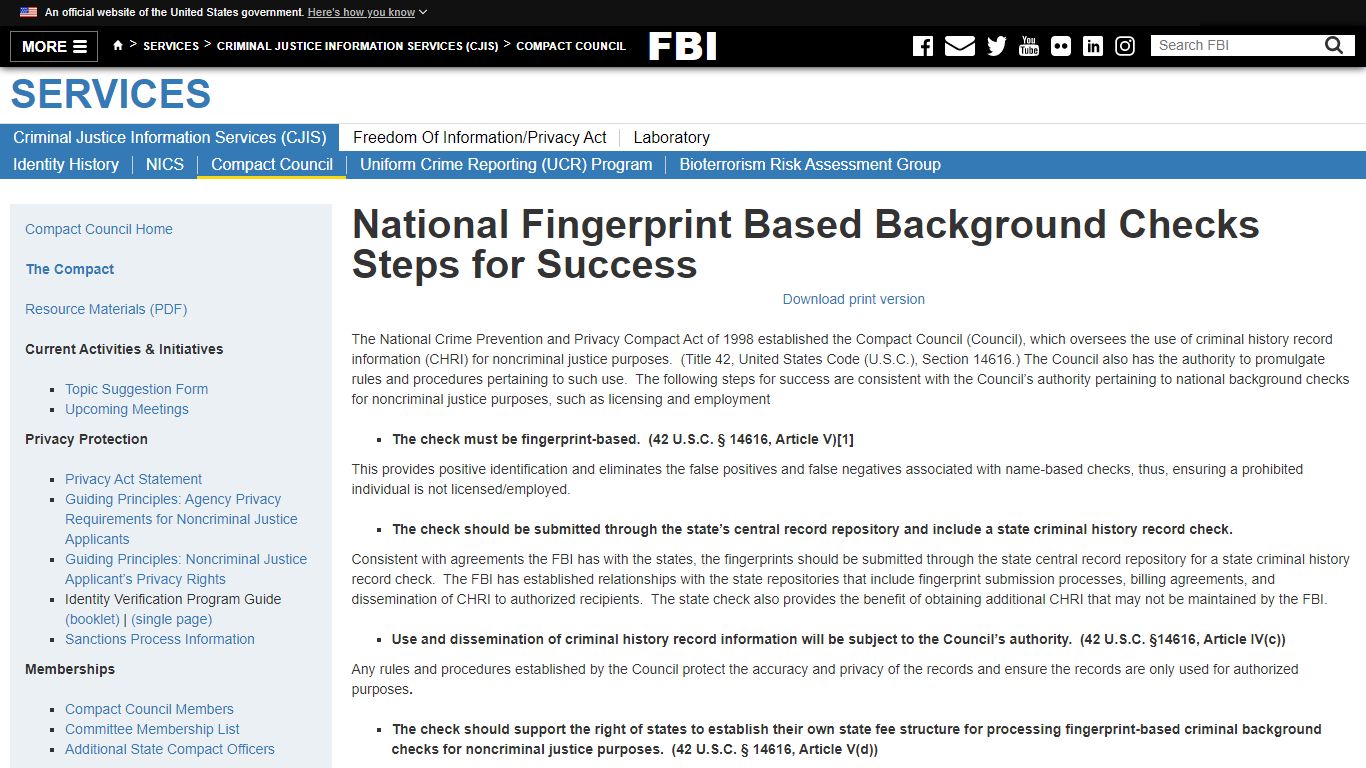 National Fingerprint Based Background Checks Steps for Success